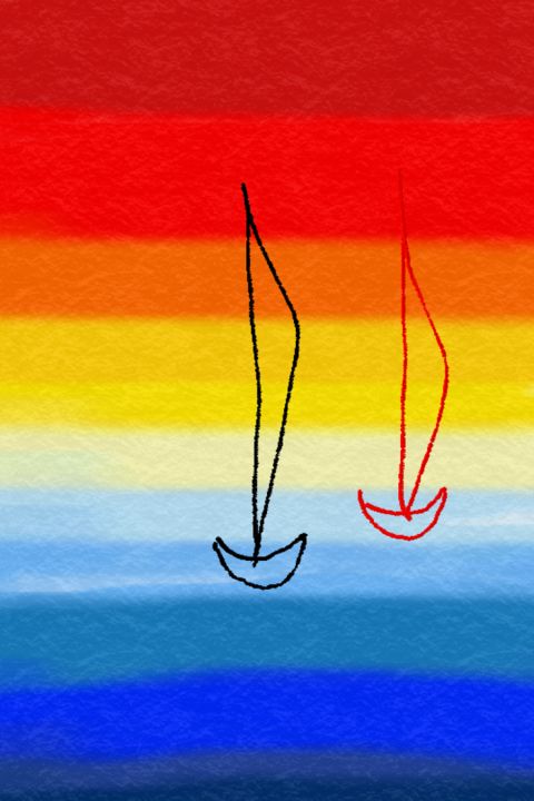 Цифровое искусство под названием "Sailing" - Zam Art, Подлинное произведение искусства, Цифровая живопись
