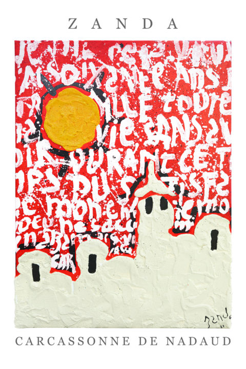 Obrazy i ryciny zatytułowany „Affiche Carcassonne…” autorstwa Zanda, Oryginalna praca, Cyfrowy wydruk
