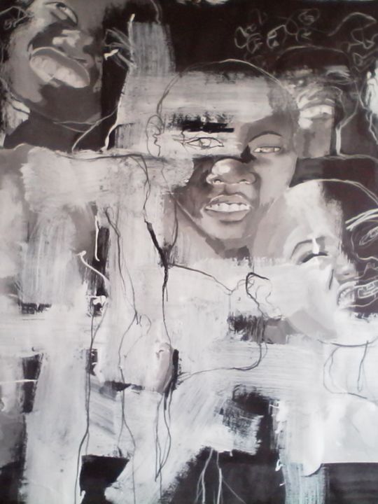 Pintura titulada "Regard Afrique" por Ruddy Zara, Obra de arte original, Acrílico