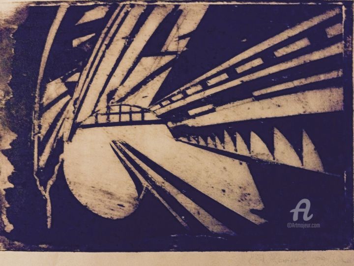 Printmaking titled "St Pancras" by Zara Wren, Original Art, Screenprinting