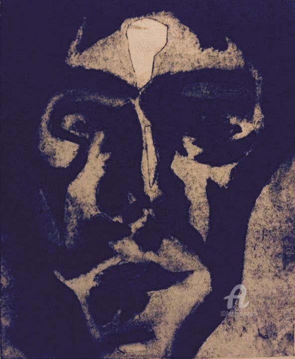 Gravures & estampes intitulée "This Man" par Zara Wren, Œuvre d'art originale, Sérigraphie