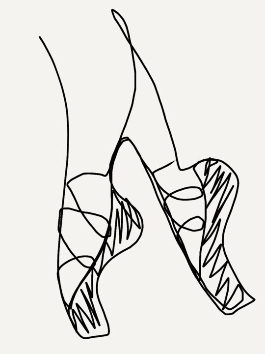 Arte digitale intitolato "Ballerina feet- thi…" da Zareena Hussain, Opera d'arte originale, Pittura digitale