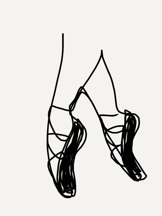 Digital Arts titled "Ballet feet - thick…" by Zareena Hussain, Original Artwork, Digital Painting
