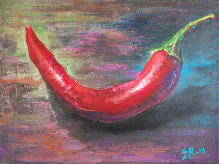 Painting titled "Anatomy of a Pepper" by Zarko Radovanovic, Original Artwork, Acrylic