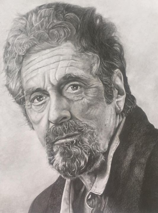 Dessin intitulée "Al Pacino" par Zarko Stevkovski, Œuvre d'art originale, Crayon