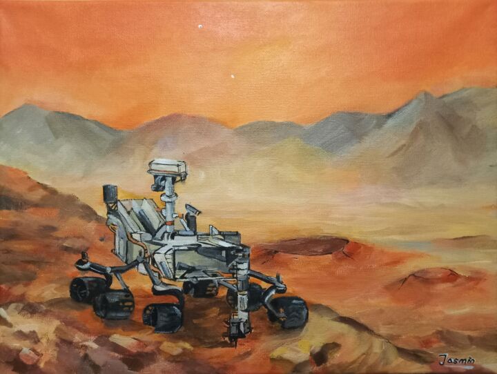 Peinture intitulée "Спутники Марса" par Jasmine Brut, Œuvre d'art originale, Acrylique