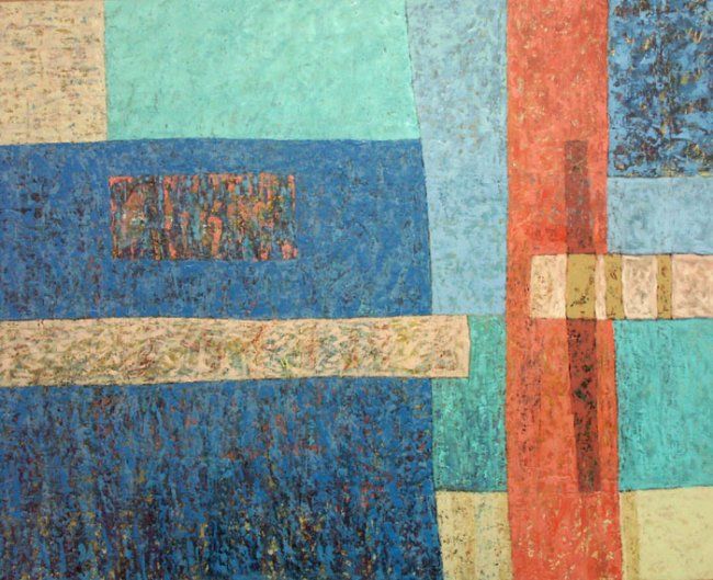 Malarstwo zatytułowany „Blue fields” autorstwa Zbyszek Blekiewicz, Oryginalna praca