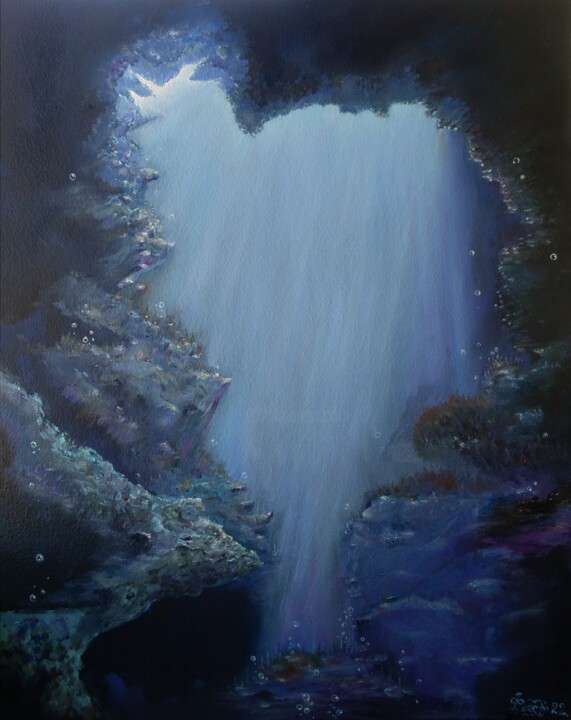 Painting titled "Poseidon woods" by Vadim Fedoruk, Original Artwork, Oil