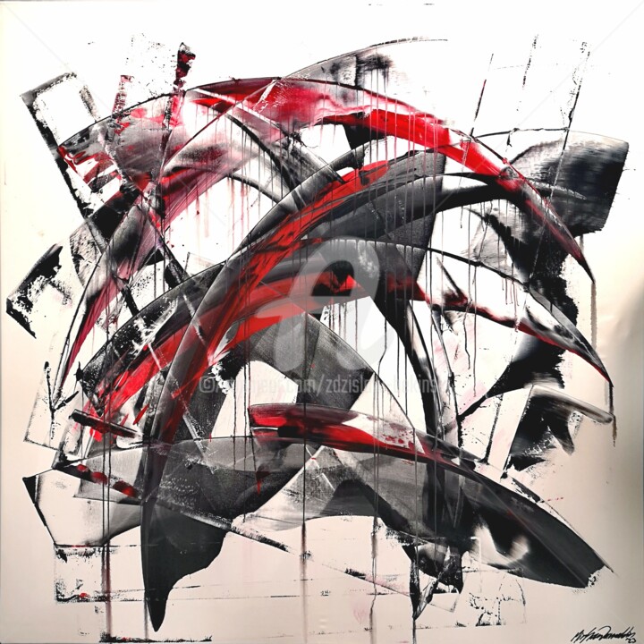 绘画 标题为“Abstraction by Pars…” 由Pods Inspirations -  Beksinski, 原创艺术品, 丙烯 安装在木质担架架上