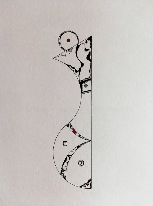 Рисунок под названием "Water" - Zed Tomas Tom, Подлинное произведение искусства, Чернила