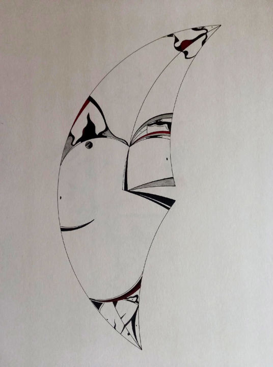 Dibujo titulada "Native" por Zed Tomas Tom, Obra de arte original, Tinta