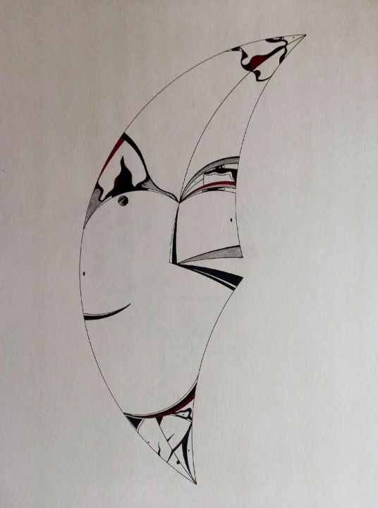 Drawing titled "Native" by Zed Tomas Tom, Original Artwork, Ink