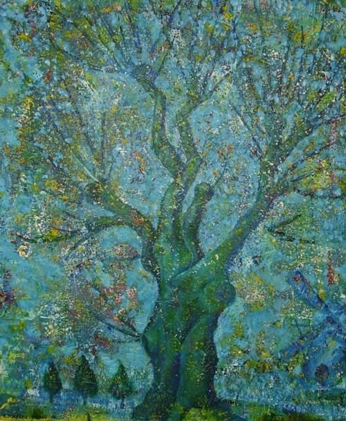Malerei mit dem Titel "Treecouple" von Kunstexplosie.Nl, Original-Kunstwerk
