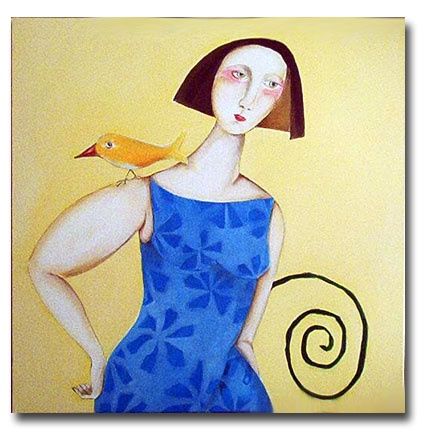 Pittura intitolato "o pássaro amarelo" da Zekaiseler, Opera d'arte originale