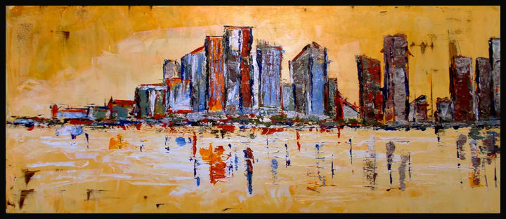 Картина под названием "Skyline #1" - Zeke Nord, Подлинное произведение искусства, Акрил