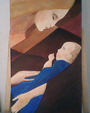 Painting titled "maria e Jesus" by José Luís Francisco Zé, Original Artwork, Oil