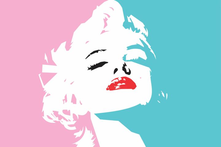 Digitale Kunst mit dem Titel "Marilyn" von Zelko Radic, Original-Kunstwerk, Digitale Malerei