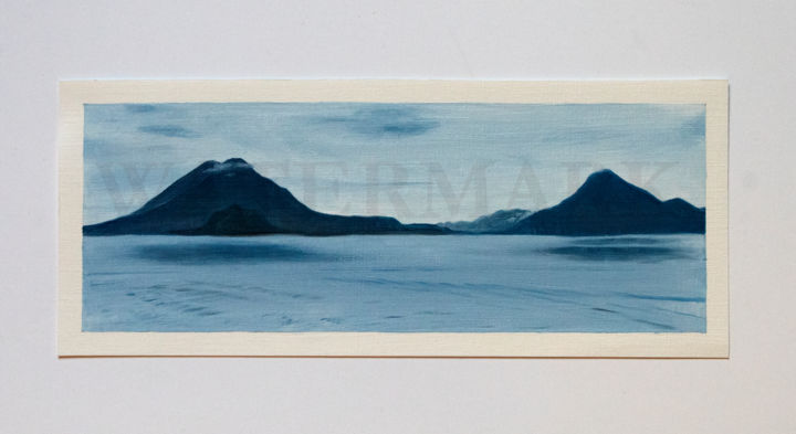 Painting titled "Lago Atitlan" by Josefina Paz, Original Artwork, Oil