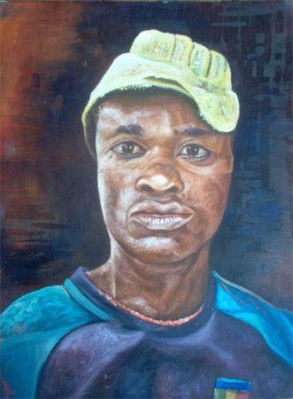 Painting titled "African brother" by Zendaart, Original Artwork, Oil