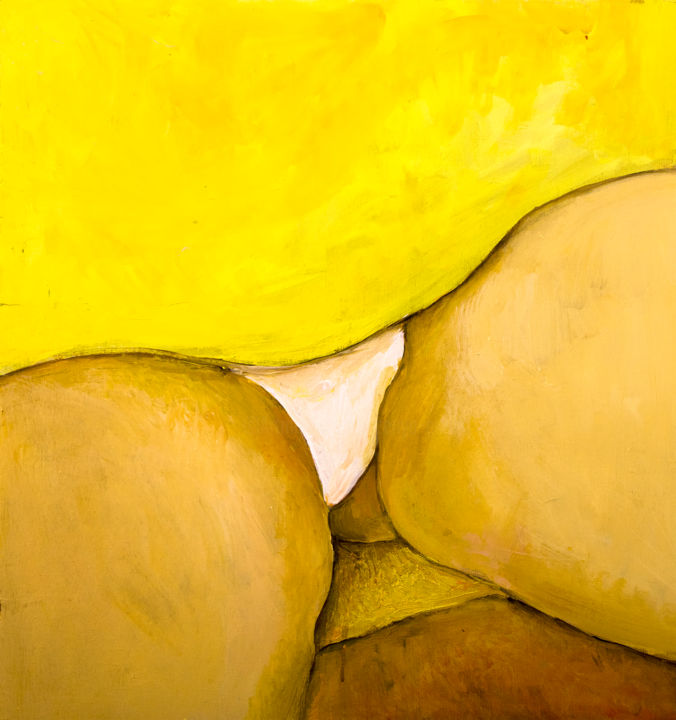 Painting titled ""Y" means Yellow" by Zenya Gorlik, Original Artwork, Acrylic