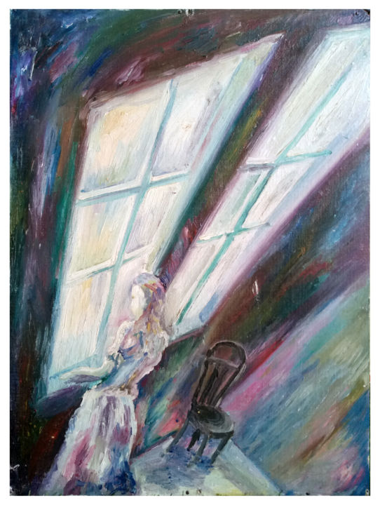 Pintura titulada "Winter Wedding Morn…" por Zenya Gorlik, Obra de arte original, Oleo