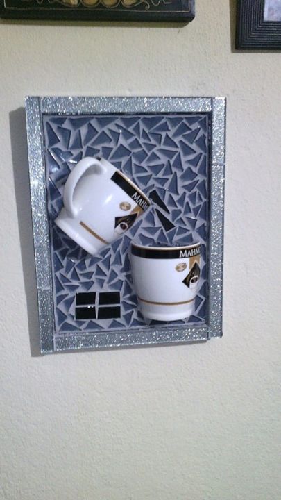 Sculpture titled "3D cam mozaik kahve…" by Zeplin Reklam Art Galery, Original Artwork, Objects