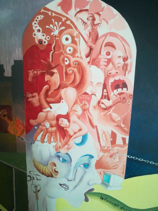 Ζωγραφική με τίτλο "Κωλυσιεργεία" από Zerdim, Αυθεντικά έργα τέχνης, Ακουαρέλα