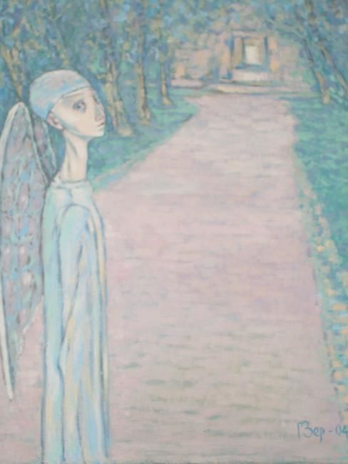 Painting titled "Angel" by Георгий Зерницкий / George Zernitsky, Original Art,