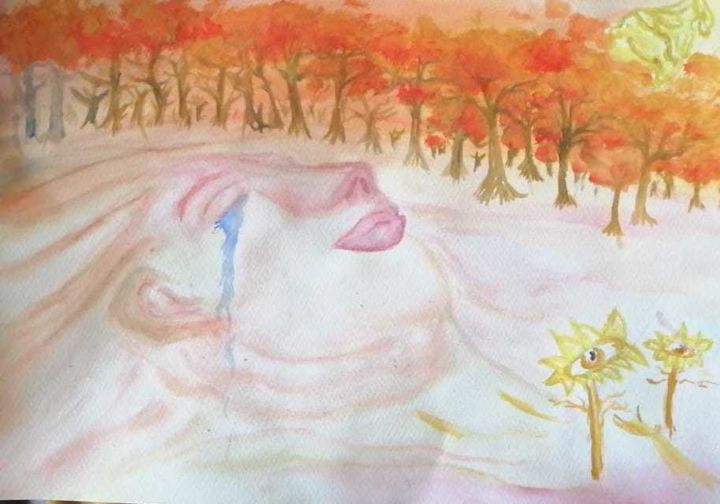 Pintura titulada "LA SOLEDAD DE LA FE…" por Zeta Kandela, Obra de arte original, Acuarela