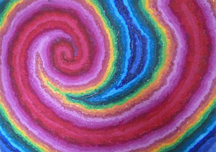 Peinture intitulée "Tourbillon Coloré" par Zeta, Œuvre d'art originale