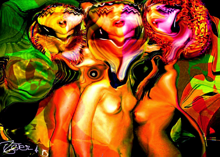 Digitale Kunst mit dem Titel "mes demoiselles d'a…" von Zeter Georges, Original-Kunstwerk