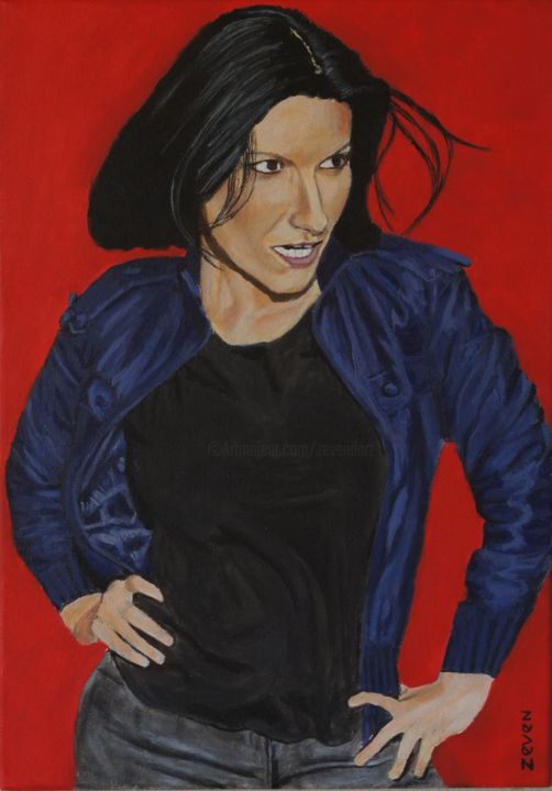 Peinture intitulée "ritratto di Laura P…" par Zeven, Œuvre d'art originale, Acrylique