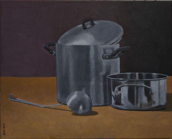 Peinture intitulée "nature morte avec d…" par Zeven, Œuvre d'art originale, Acrylique