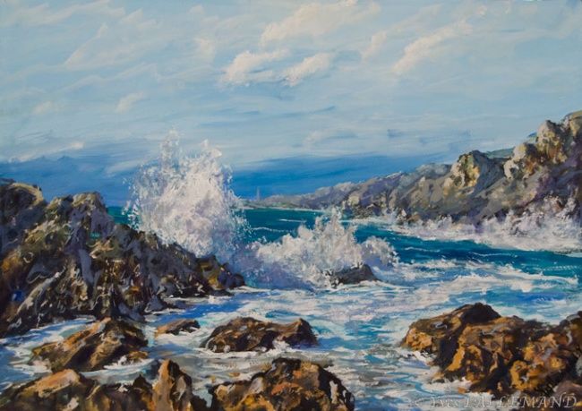 Painting titled "COTE BRETONNE" by Yves Lallemand, Original Artwork