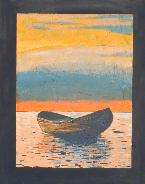 Painting titled "Calm Sea" by Zhanar Khamitova, Original Artwork, Acrylic