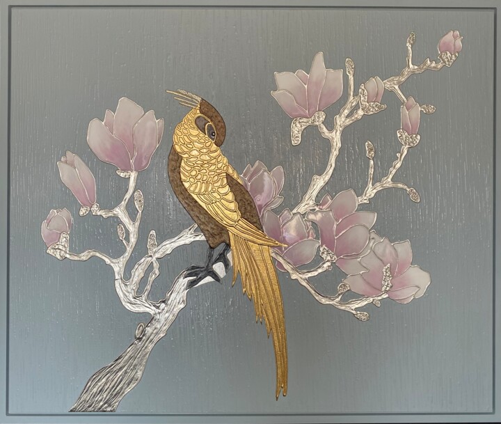 "янтарный фазан в ве…" başlıklı Tablo Zhanat Zharkimbayeva tarafından, Orijinal sanat, Rezine