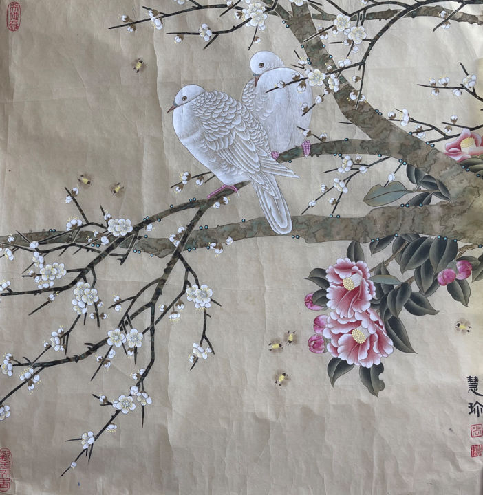 绘画 标题为“Peaceful” 由Huizhen Zhang 张慧珍, 原创艺术品, 颜料