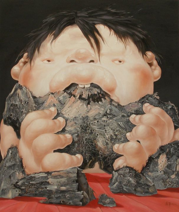 图画 标题为“《Big eaters》” 由Yinghua Zhang, 原创艺术品