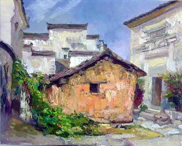 Peinture intitulée "黄山屏山风景系列——阳光" par Yu Xiang Lao, Œuvre d'art originale