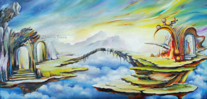 Painting titled "hybrid leasureland" by Zhanna Ilieva, Original Artwork, Oil