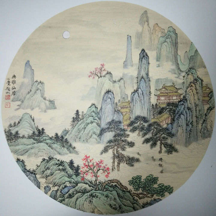 Pittura intitolato "NO.6 Elegant dwelli…" da Gang Zhao Zhao Gang, Opera d'arte originale, pigmenti