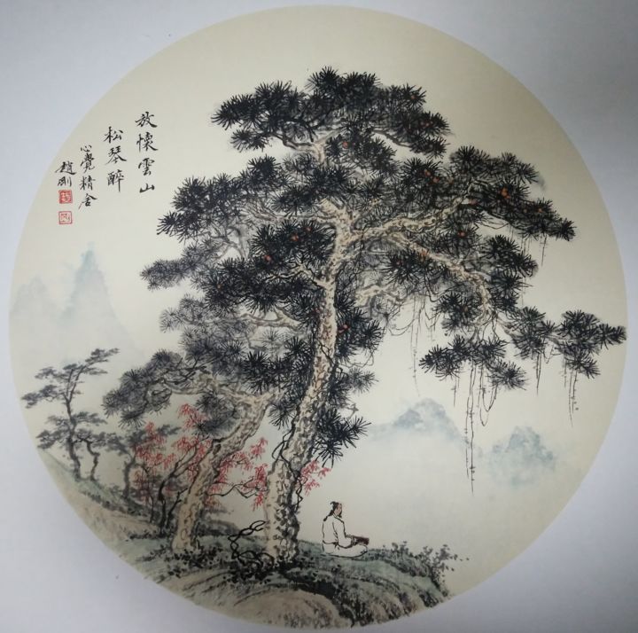 Pittura intitolato "let go to mountain…" da Gang Zhao Zhao Gang, Opera d'arte originale, pigmenti