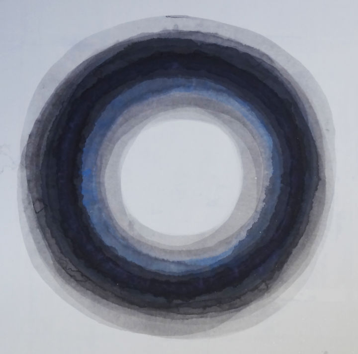 Peinture intitulée "Perspective6°" par Biru Zhao, Œuvre d'art originale, Encre Monté sur Châssis