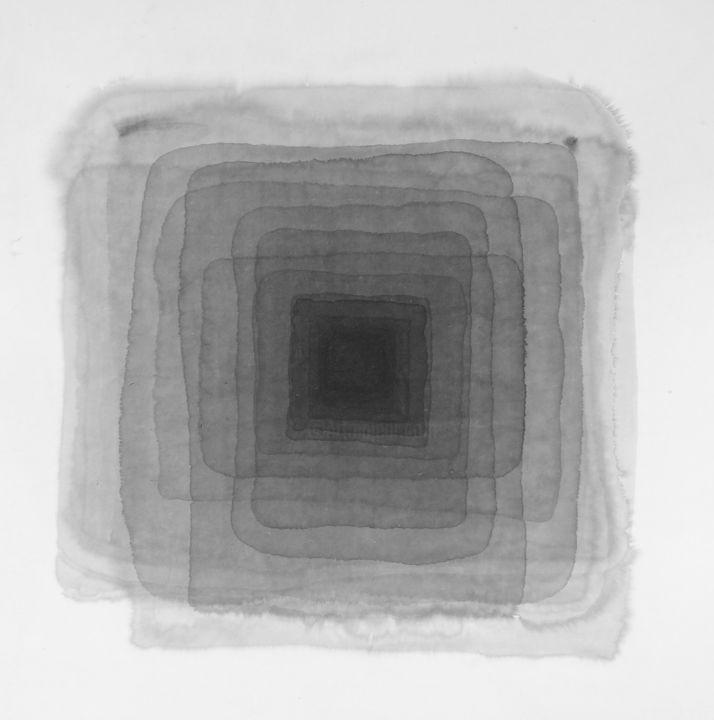 Malerei mit dem Titel "Perspective4°" von Biru Zhao, Original-Kunstwerk, Tinte Auf Keilrahmen aus Holz montiert