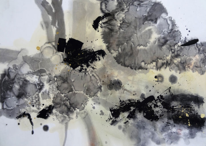 Peinture intitulée "Fleurs de rêve 10°" par Biru Zhao, Œuvre d'art originale