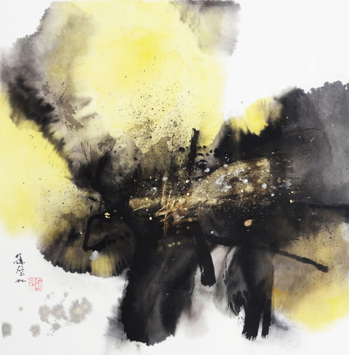 Peinture intitulée "50x50a.jpg" par Biru Zhao, Œuvre d'art originale
