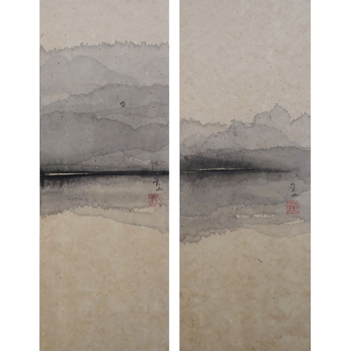 Peinture intitulée "Dans le rêve1°, 2°" par Biru Zhao, Œuvre d'art originale
