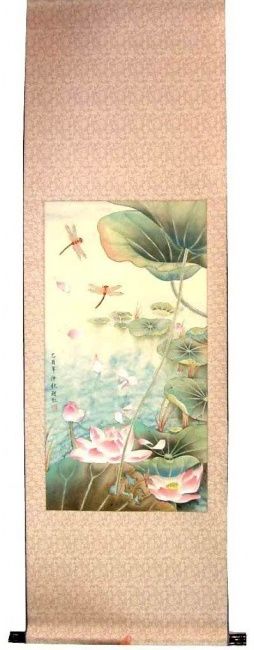 绘画 标题为“荷花蜻蜓” 由红 赵, 原创艺术品