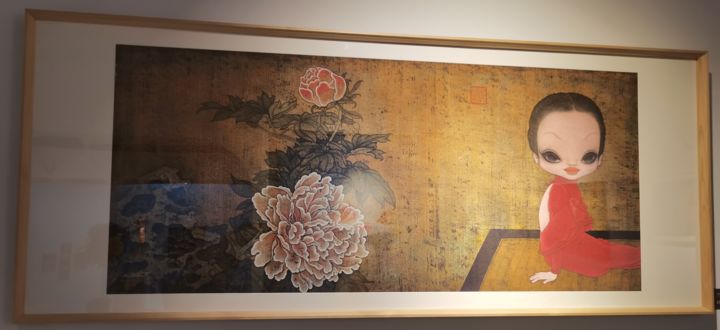 Painting titled "小妞儿（4）" by Zhi Jie Wang, Original Artwork, Ink