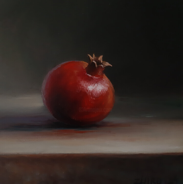 Peinture intitulée "RUBY IN THE DARK" par Zhirayr Khachatryan, Œuvre d'art originale, Huile Monté sur Châssis en bois